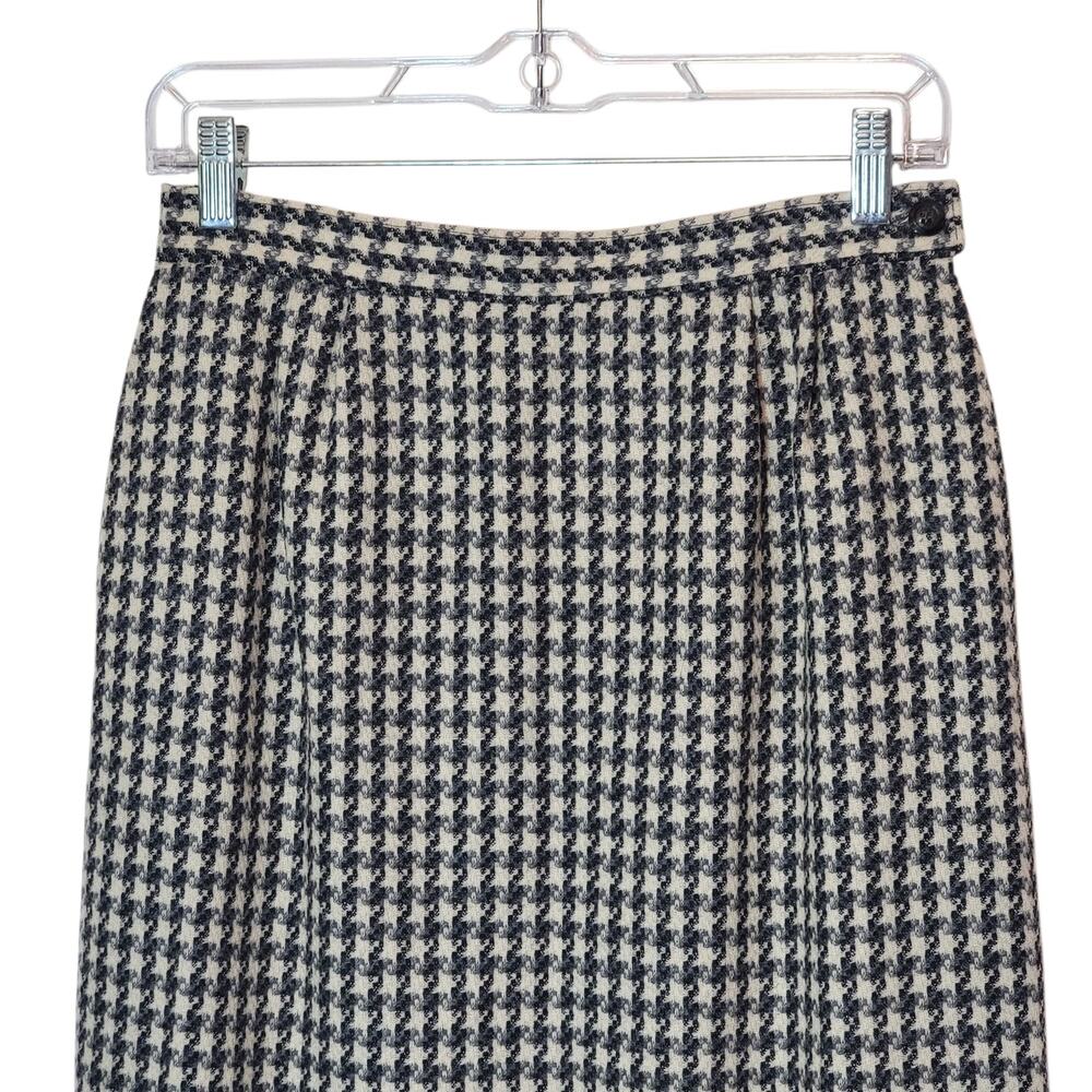 Pendleton Wool Houndstooth Pencil Midi Skirt Blac… - image 2